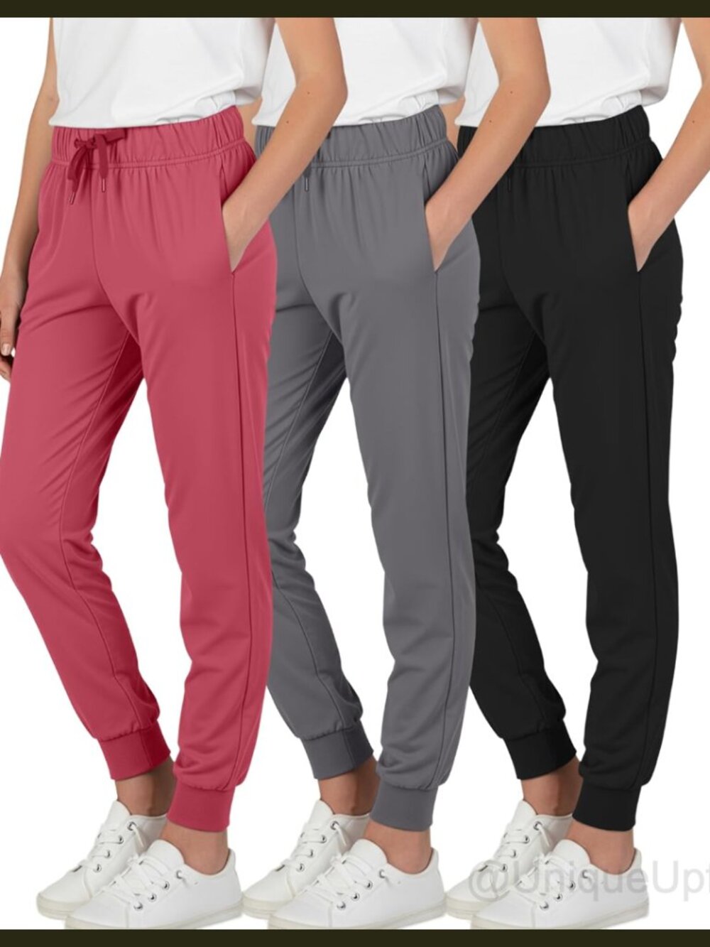 Girls 3 Pack Joggers Sweatpants Athletic Yoga Pockets Kids